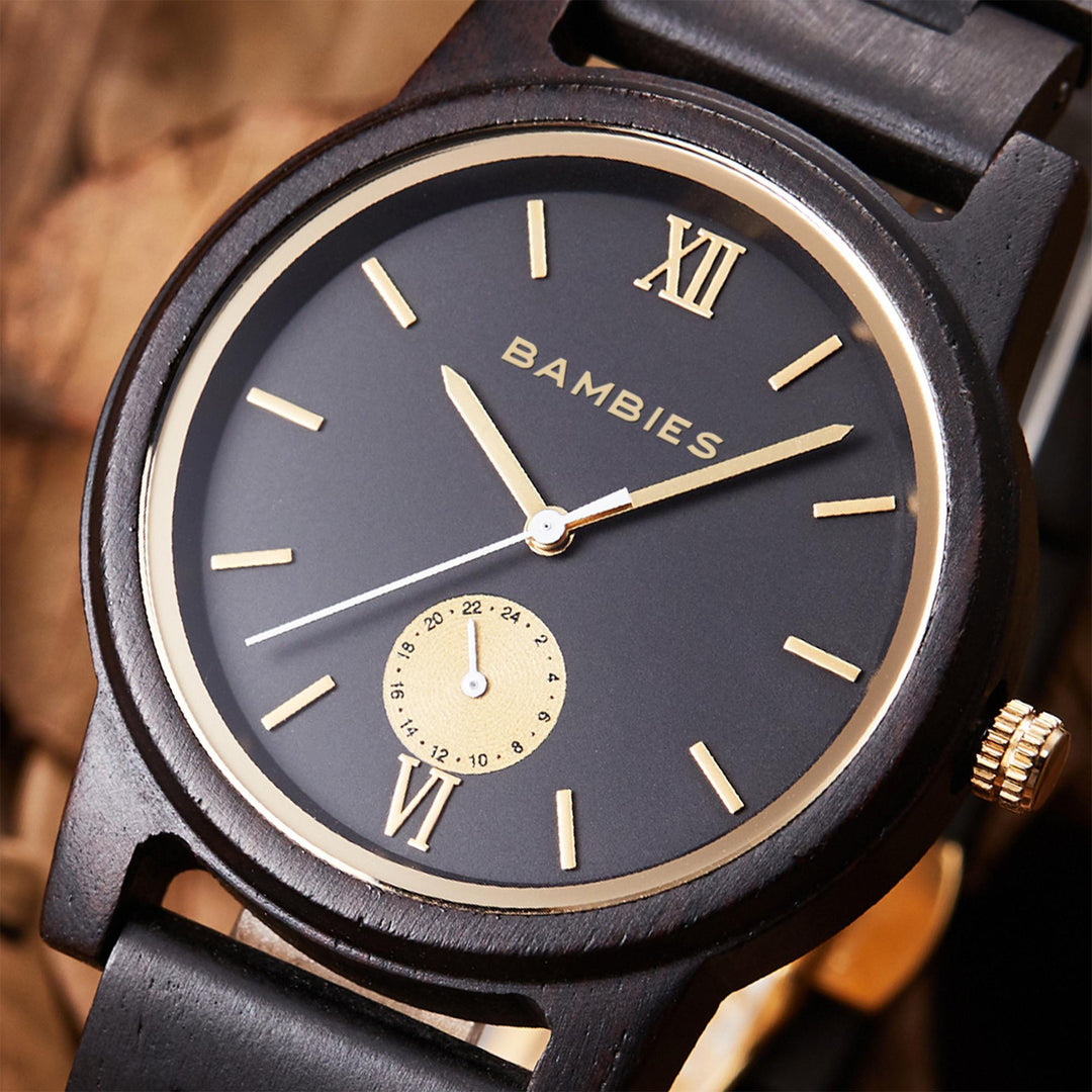 Eclipse Noir - Men's Black Wooden Watch | Bambies