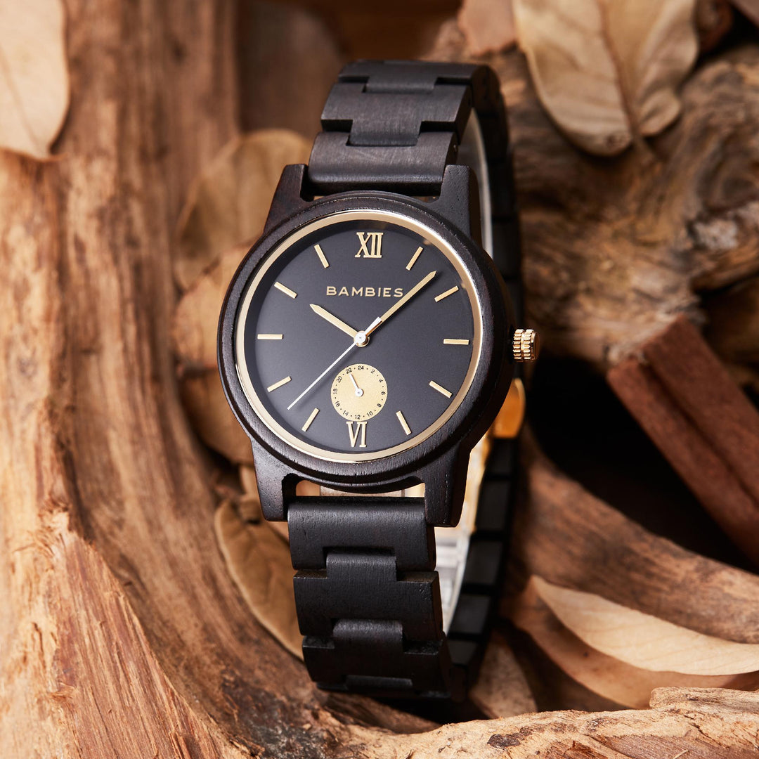 Eclipse Noir - Men's Black Wooden Watch | Bambies