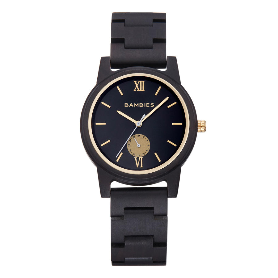 Eclipse Noir - Men's Black Wooden Watch | Bambies