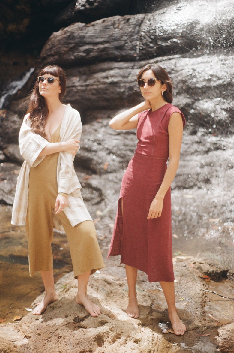 Woman outdoors wearing Bambies wooden sunglasses